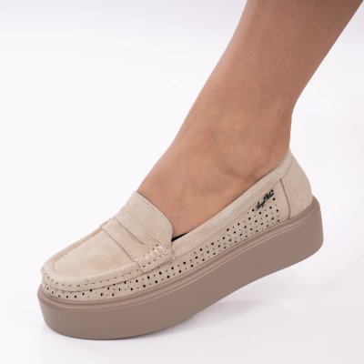 Обувки Естествена Кожа Selvy Beige