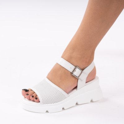 Сандали естествена кожа Dender White