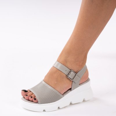 Сандали естествена кожа Dender Grey