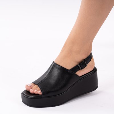 Сандали естествена кожа Vespera Black