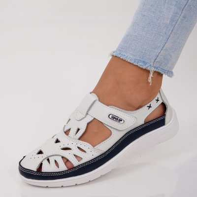 Обувки Естествена Кожа Fiore4 White Navi