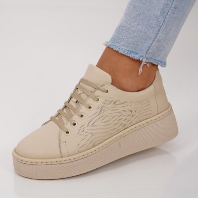 Спортни Обувки Естествена Кожа Ramez Beige
