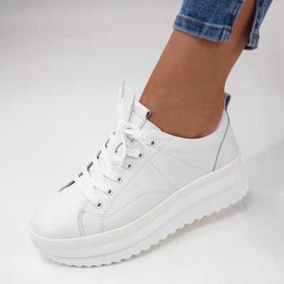 Спортни Обувки Естествена Кожа Miera2 White