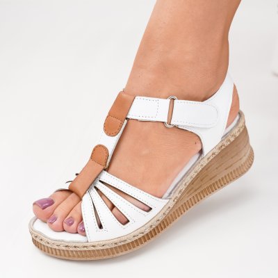 Сандали естествена кожа Elverum White