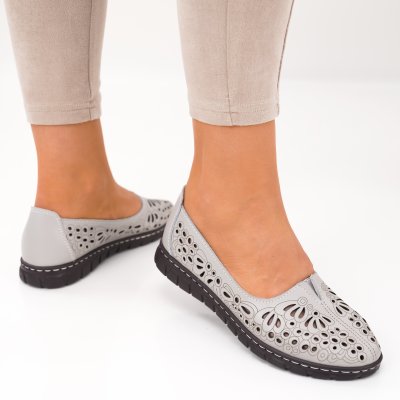 Обувки Естествена Кожа Perla Grey