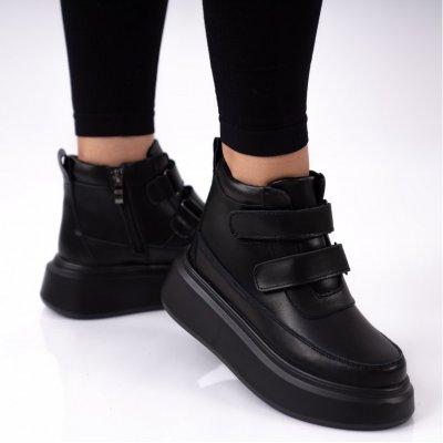 Къси Ботуши Естествена Кожа Anelise Black